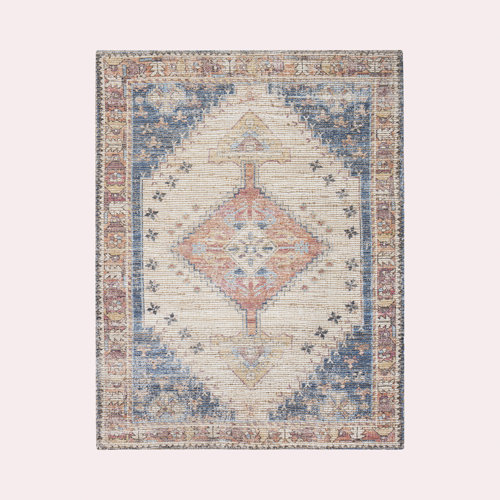 Kelly Clarkson Home Auxerre Handmade Flatweave Beige/Blue/Red Rug